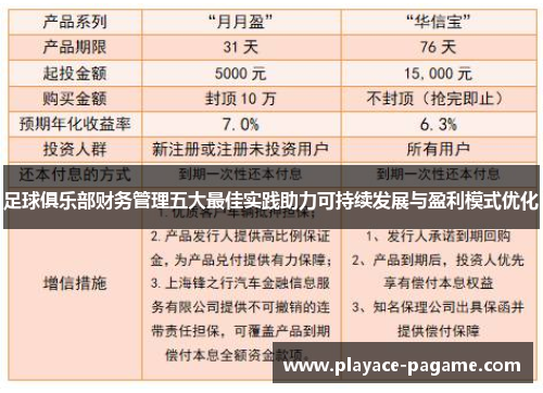 足球俱乐部财务管理五大最佳实践助力可持续发展与盈利模式优化